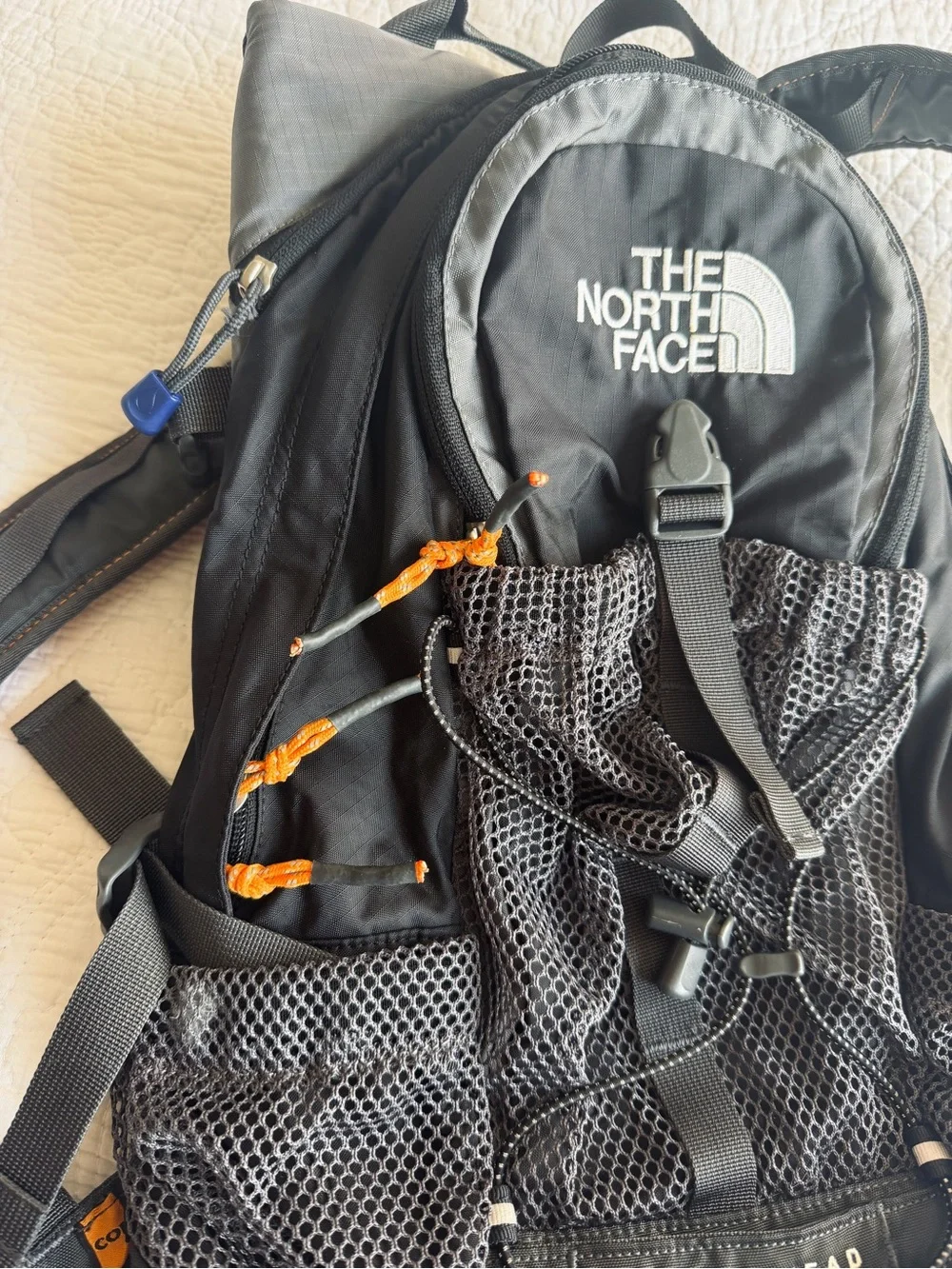 North Face Black Hammerhead Flight Series Backpack Hydration Black Gray Orange